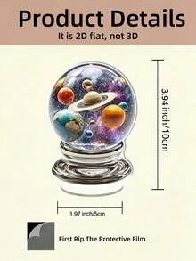 1pc 2D Flat Solar System Crystal Snow Globe - 2D Flat Acrylic Desktop Structure With Sun And Planet Design, Suitable For Home/Office Decor, Indoor/Outdoor Use - Perfect Astronomy Theme Gift For Space Enthusiasts (No Power Required), Home Decor, Office Decor, Space Theme - A - View 7