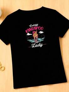 1 pieza Camiseta para mujer con frases sarcásticas "As For Me And My House", 180g, 100% algodón. - Negro 3 - Ver 2