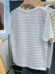 Camiseta de mujer con cuello redondo bordada - Blusa casual de cuello redondo - Camiseta ligera apta para todas las estaciones - Blanco 3 - Ver 2