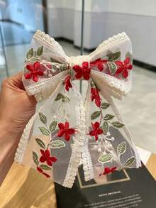 2pcs Lace Ribbon Bow Hair Clips, Matte Candy Color Hair Clips, Multiple Colors Available, Suitable For Daily Outings, Gatherings And Parties. Hair Accessories Are A Perfect Gift Choice - Multicolor - View 5