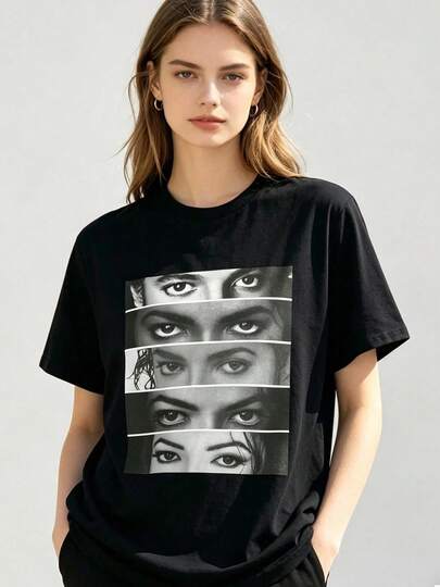 Tricou clasic King Of Pops, tricou rock la modă bărbătesc, tricou punk pulover, tricou valoros, potrivit pentru fani (1), tricouri de vară, stil rock, ținute de familie asortate, fani ai trupelor indispensabile, muzică populară, K-, Swag, Katseye, stilul anilor 2000, mânecă lungă neagră, cămașă de vară, damă, cămașă bărbătească