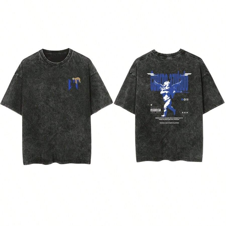 ACID WASH CORRIDOS TUMBADOS SAD BOYS, CT, Men's T-Shirt, , Sad Boys - 藍白 - 查看 1