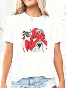 1 pieza Camiseta QUEENS GIRL NY NEW YORK Funny City Home Roots Gift 180g 100% Algodón - Blanco 1 - Ver 12