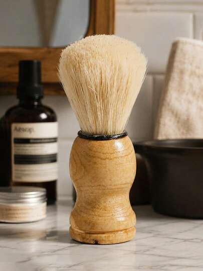 WANMEI Hairdressing Shaving Brush For Men, Facial Cleansing Brush, Foaming Brush 1PC Yellow Professional Shaving Brush For Men – Soft Bristle Facial Cleansing And Foaming Brush For Wet Shave And Beard Care – Classic Barber Hairdressin Brush For Smooth Lather Application And Deep Pore Cleaning – Gentle Skin Exfoliating Brush For Daily Facial Care
