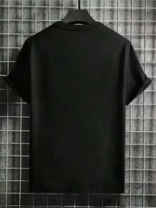 Versatile Casual Loose Fit Short Sleeve T-Shirt With Fun Print, Ideal For Holidays, Work And Everyday Wear - 酒紅色 - 查看 5