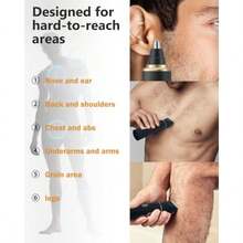 Body Hair Trimmer for Men-3 in 1 Electric Groin Groomer Pubic Hair Trimmer for Ball/Chest/Beard/Nose Hair Trimmer USB-C Charging IPX7 Waterproof Gifts for Him Black - negro - Ver 6
