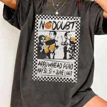 New Arrival 2026 No Doubt Las Vegas 2026 T-Shirt For Girls Trip, Concert, Ska Punk Band Fan Meeting, Las Vegas Tour, Sphere Gir. Soft, Breathable, Fashionable Fabric, 100% Cotton, Everyday Wear, Women's Graphic Print T-Shirt. - 黑色 6 - 查看 7