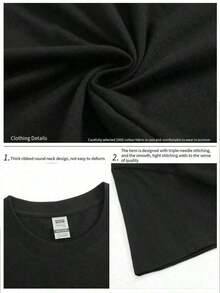 Elegante y nueva camiseta minimalista de alta calidad, casual, de manga corta, con estampado de plumas blancas, cuello redondo, mangas cortas, transpirable y duradera. Adecuado para uso diario, viajes y uso en el hogar. Ofrece comodidad, lavable a máquina, apto para todas las estaciones, pieza versátil, diseño minimalista, estilo clásico, tela de primera calidad, ajuste cómodo, ropa para adultos y moda urbana. Camiseta unisex de algodón suelta de manga corta y cuello redondo, estilo retro urbano y ecológico. - Negro - Ver 4