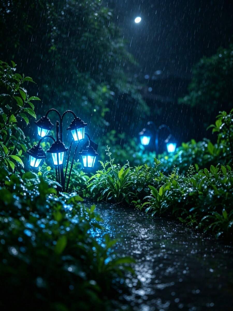 這款復古風格太陽能戶外燈籠內建 6 盞藍色 LED 燈,為露台和路徑提供柔和照明。作為太陽能露台燈,非常適合露台派對和戶外花園小徑照明。 - 六頭燈籠燈 - 查看 1
