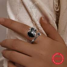 Nhẫn nữ bằng bạc 925 đính đá Zirconia, thiết kế hình đàn guitar độc đáo, phong cách cổ điển, cá nhân hóa, thích hợp đeo hàng ngày, dự tiệc, làm quà tặng cho gia đình và bạn bè, dịp lễ và sinh nhật, kèm hộp quà. - Màu Bạc Cổ - Xem 7