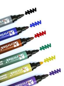 1pc/14pcs Non-Erasable Colored Permanent Markers, Fine Tip 2-3mm Quick Drying Fade-Resistant Suitable For Black And Smooth Surfaces Graffiti Writing Coloring Professional Art Creation Use, Back To School - Round Tip - View 5