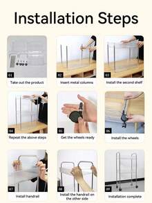 1 peça Estante Móvel de Acrílico para Cosméticos com 2/3/4 Níveis e Rodas - Prateleira Multifuncional para Armazenamento de Cosméticos para Casa de Banho e Sala de Estar, Design Transparente para Fácil Visualização | Estante de Armazenamento Moderna | Carrinho Multicamadas, Decoração de Casa de Banho, Decoração de Casa - Multicolorido - Ver 11
