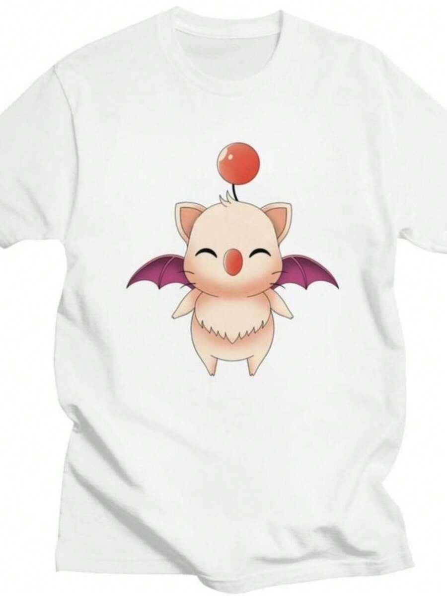 blusas para mujer Custom Classic Final Fantasys Moogle T Shirt Men T-shirt Streetwear Tee 100 Cotton Oversized Tshirt Merch - Blanco - Ver 1