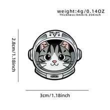 1PC Cute Astronaut Helmet Cat Enamel Pin - Featuring 5 Breeds Of Kittens In Space Helmets With "GR‑64" Mark, Durable Metal Base & Black Outline, Metal Lapel Brooches For Cat Lovers & Space Fans, Daily Wear Or Gifting, Whimsical Outer‑Space‑Themed Fashion Accessory - Multicolor - View 12