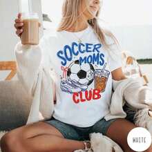 Camiseta del Club de Mamás Futboleras, Camiseta de Fútbol con Dibujos para el Día del Partido, Camiseta de Fútbol para Mujer, Camiseta para Mamá Deportista, Camiseta para el Día del Partido, blusa casual mujer, playeras de mujer algodón - Blanco - Ver 1