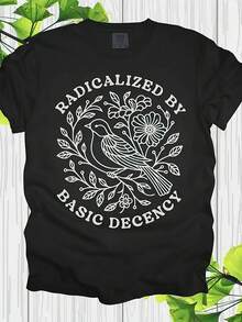 Camiseta Premium para Mujer con Estampado de Hojas de Otoño en Acuarela Negra - Patrón vibrante de hojas en naranja y dorado, manga corta, cuello redondo, estilo casual, corte holgado adecuado para uso diario en primavera, verano y otoño, lavable a máquina y un artículo imprescindible para combinar (adecuada para ocasiones casuales a semi-formales) - Tejido de elasticidad media, material no transparente, cálido patrón de hojas en acuarela de otoño, ideal para combinar con jeans o vestidos. Ecológica. - Negro - Ver 1
