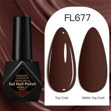 FOUR LILY 1瓶10ml咖啡棕色凝膠指甲油,HEMA TPO FREE半永久可卸除UV凝膠指甲油,適合夏季美甲,持久、無鉛DIY美甲裝飾,美甲沙龍與居家美甲用品 - 咖啡棕 - 查看 3