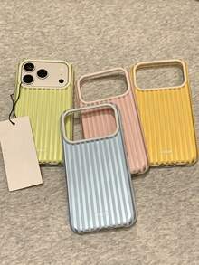 Vintage Striped Phone Case Compatible With IPhone 17 Pro Max, 17 Pro, 17, 16 Pro Max, 16 Pro, 16, 15 Pro Max, 15 Pro, 15, 14 Pro Max, 14 Pro, 13 Pro Max, 13, Fashion Protective Shell - Pink - View 3