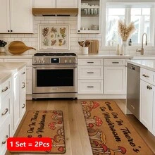 1pc Mushroom Pattern Printed Linen Kitchen Rug, Carpet, Mat, Bathroom Mat, Doormat, 3D Printed Rectangular, Suitable For Living Room, Bedroom, Hallway, Bathroom, Laundry Room - Polyester Carpet, For Indoor And Outdoor Home Decor - Multicolor - View 15