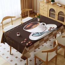 1pc, Home Decor, Coffee Pattern Printed Tablecloth, Rectangular, Machine Woven, Suitable For Home Kitchen Dining Room, Party Dinner, Picnic Camping, Date, Wedding, Theme Party Decoration, Indoor And Outdoor Use - Multicolor - View 10