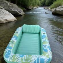 85" X 57" Extra Large Adult Inflatable Pool Float Lounger With Pillow, 4-In-1 Sunbathing Bathtub Raft Floating Bed, Water Inflatable Ball Pool Party Gift Sunbathing Bed Lounge - B - View 5