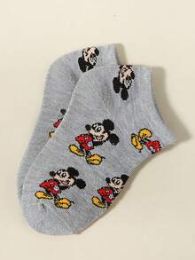 Disney Socks, 1/5/10 Pairs, Children/Girls/Sports Socks, Cute Cartoon Goofy Mickey All-Over Print Pattern Decorated Short Socks, Fashionable Personalized Soft Breathable Moisture-Wicking Sports Socks, Casual Versatile Lace Socks, Suitable For Students Daily Wear/Holiday Gifts/Outdoor Travel/Back To School, Random Color And Style Assortment, Multiple Packs Available - Multicolor - View 4