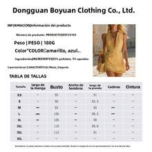 2026 Autumn New Collection Striped Print V-Neck Design Short Beach Dress With Holiday Style - White - View 2