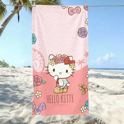 1pc Cute Extra Large Lightweight Beach Towel. Soft, Thin And Durable, This Multi-Functional Product Is Great For Outdoor Activities Including Beach Trips, Camping, Travel, Park Outings, Hiking, Holiday Concerts And Vacations. As An Ideal Beach Blanket, It Is Suitable For Various Uses: Swimming