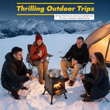 Zeltkocher, Raketenofen Outdoor|  Tragbarer Holzofen Für Camping, Outdoor, Zeltheizung, Camping, Zeltkocher, Mini Holzofen Zum Kochen Und Heizen Mit 16 Entlüftungen - Schwarz - Übersicht 5