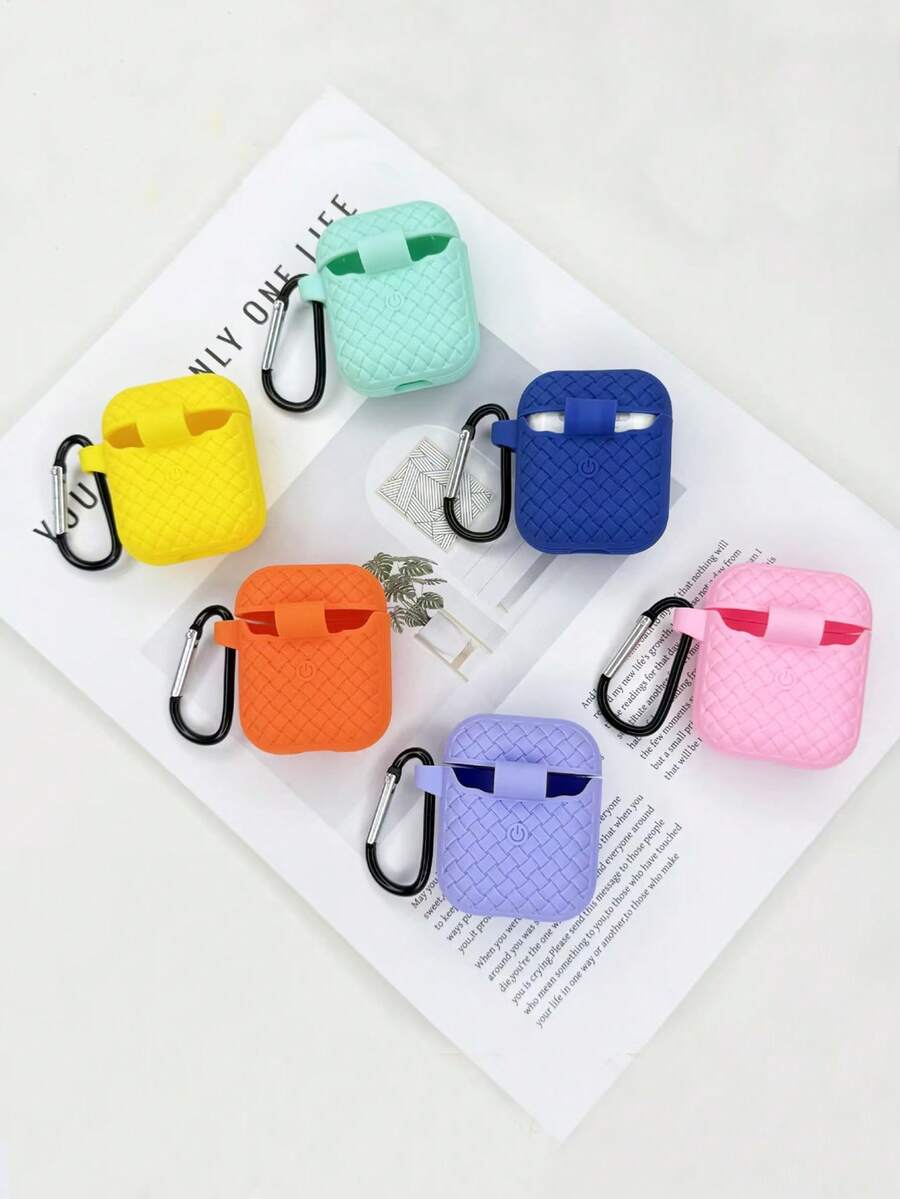 Argyle Pattern 1 Piece Of Woven-Pattern Earphone Case, Available In Various Colors. It Is Colorful, Shock-Proof And Easy To Carry. Made Of Woven-Textured Silicone Material, It Has A Soft And Non-Slip Touch. It Is Suitable For All Models Of Apple Earphones, Including 1st/2nd Generation, 3rd Generation, 4th Generation, Pro/Pro2, And Pro3. Practical, Simple And Versatile. - Multicolor - View 1