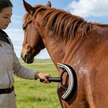 1Pc Horse Half-Moon Sweat Scraper. Designed For Gentle Care, Efficient Cleaning And Soothing Massage, Ideal For All Your Equestrian Needs. - Green - View 6