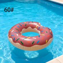 Flotador inflable con forma de rosquilla de chocolate, flotadores lindos de verano para piscina y playa - Café integral - Ver 11