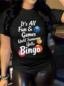 Diviértete con nuestra exclusiva camiseta de diseño Y2K que dice Todo es Diversión y Juegos Hasta que Alguien Grita Bingo perfecta para tus salidas con amigos y momentos divertidos destaca por su estilo único y original ideal para los amantes del juego y la diversión disponible en tallas variadas - Negro - Ver 8