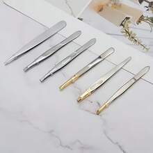Bộ 3 món nhíp tỉa lông mày tái sử dụng, dụng cụ chăm sóc lông mày bằng thép không gỉ, kẹp bấm mi và nhíp tỉa lông mày, dụng cụ trang điểm - Nhiều màu - Xem 2