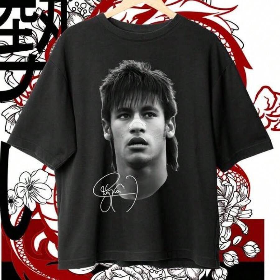 Diseño de camiseta de Neymar, Descarga de fútbol, Camiseta pirata, Camiseta de fútbol, Camiseta de sublimación, Descarga instantánea - Negro - Ver 1