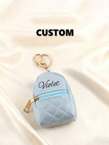 Personalized Vintage Cute Coin Purse, Portable Backpack Style Earphone Storage Bag, Customizable Name, Birthday/Holiday Gift For Family/Friends - Multicolor - View 5