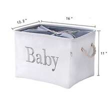 Cesta de almacenamiento para guardería, contenedores de almacenamiento de juguetes para bebés, cesta grande vacía, para habitación de bebés o niños, toallitas y pañales, caja de almacenamiento - Bebé - Ver 5