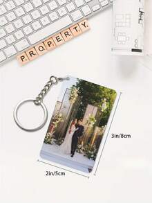 2D Customized Acrylic Photo Pendant - Multicolor Customizable Photo Insert, Romantic Gift For Couples, Backpack Decoration, Suitable For Valentine's Day, Mother's Day, Father's Day, Teacher's Day, Couples, Friends, Family Memento, Romantic Decor, Wedding Gift For Men And Women - Multicolor - View 4