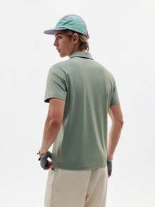 TECTOP Men's Golf Polo Shirt, Comfortable Breathable, Button Design, Suitable For Outdoor Sports & Fitness - Green - View 2