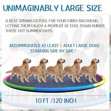 Lewtemi - Almohadilla antideslizante extragrande de 120 pulgadas para adultos niños y perros, aspersores gigantes gruesos para piscina de verano al aire última intervensión, divertido tapete de juego - Como se muestra en las imgenes - Ver 2