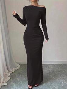 Colección Primavera 2026: Vestido Ajustado de Poliéster para Mujer Estilo Elegante con Escote Sin Tirantes - Blanco - Ver 8