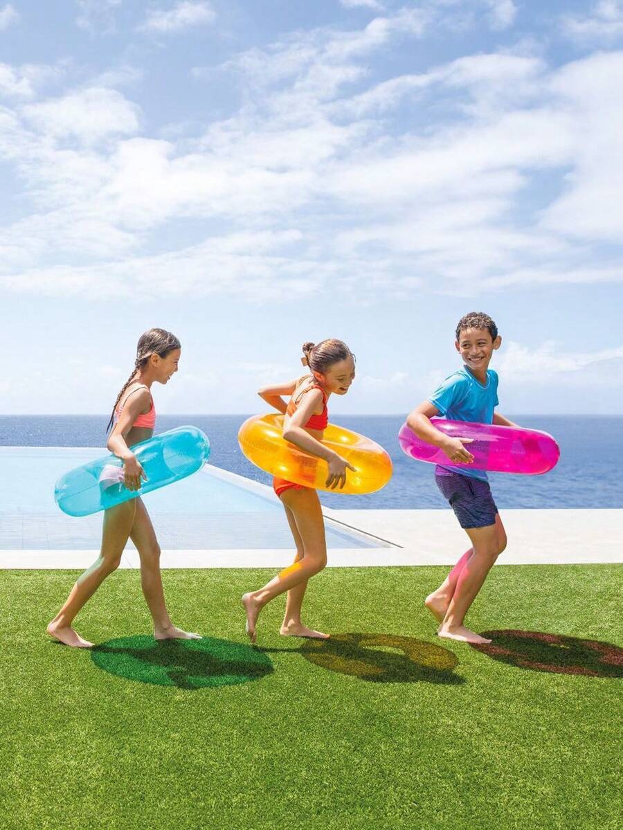 1pc Creative Transparent Swim Ring, Floating Raft For Swimming Pool And Beach, Perfect Summer Gift For Adults, Floating Lounge Chair For Vacation Fun And Relaxation