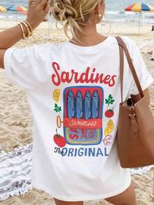Camiseta Casual de Manga Corta y Cuello Redondo para Mujer, Talla Grande, Blanca, Verano, 100% Algodón - Blanco - Ver 4