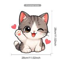 Cute Orange Cat Car Sticker - Funny Cartoon Broken Glass Cat Waterproof Removable UV-Resistant Self-Adhesive Car Truck SUV Van Rear Window And Side Window Sticker - Cat Window Sticker - View 13