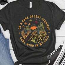 Retro 70s T-Shirt, Rock Style, Vintage, With California Graphics, Classic Rock - 黑色 8 - 查看 6