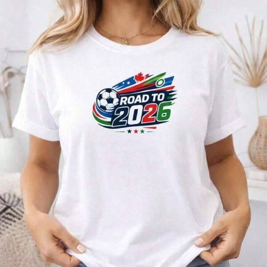 Camino a 2026, Regalo para Fanáticos del Fútbol 2026, Diseño de Camiseta (descarga digital) - Negro - Ver 1