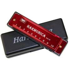 10-Hole Harmonica In The Key Of C For Beginners, Students And Children, Portable Practice Harmonica With Storage Case, Musical Instrument Gift For Beginner Adults. - Golden. - View 4