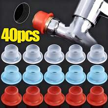 40pcs Silicone Faucet Gasket Sealing Rings - With Adhesive Tape, Prevent Dripping And Leakage, Waterproof And Durable, Waterproof Washers | Durable Faucet Sealing Rings, Bathroom Faucet Sealing Rings - Default - View 2