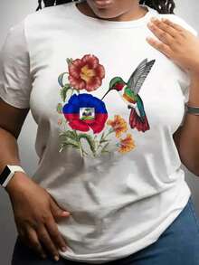 Limited Time Offer, Limited Quantity Available, Lightning, Women's Shirts, Women's T-Shirts I Love My Country, Haiti - Comfortable Women's T-Shirt - 白色 - 查看 9