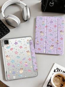 1个透明亚克力紫色海星贝壳图案双面彩绘扁平保护壳，兼容iPad 10代/11代/10.2/10.5/Air4/Air5/10.9/Pro 11/Air 11英寸(M2)-2024/Pro 11英寸(M4)-2024/Air 11英寸(M3) 2025/(A16) 11英寸第11代2025/Mini 6/Mini 7/Air1/Air2/9.7/Air 8(M4)2026(11英寸) - 彩色 - 查看 6